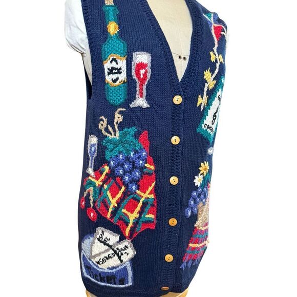 Portraits by Northern Isles Sweater Vest Sz. M Vintage Hand Knit Chunky - Picture 2 of 10